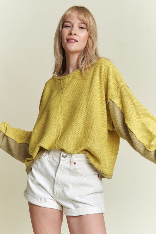 Long Dolman Sleeve Round Neck Casual Knit Sweater | Jade by Jane | us.meeeshop