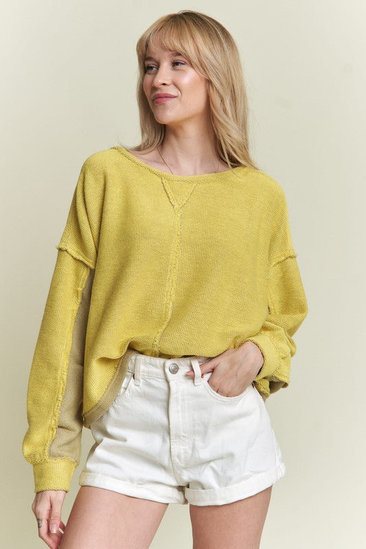 Long Dolman Sleeve Round Neck Casual Knit Sweater | view 5 | Jade by Jane | us.meeeshop