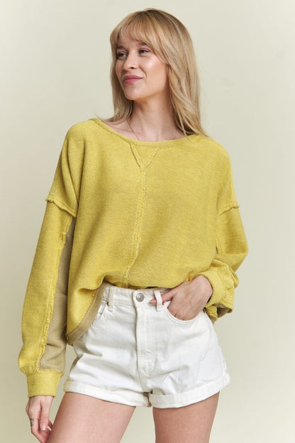 Long Dolman Sleeve Round Neck Casual Knit Sweater | view 5 | Jade by Jane | us.meeeshop