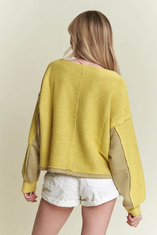 Long Dolman Sleeve Round Neck Casual Knit Sweater | view 6 | Jade by Jane | us.meeeshop