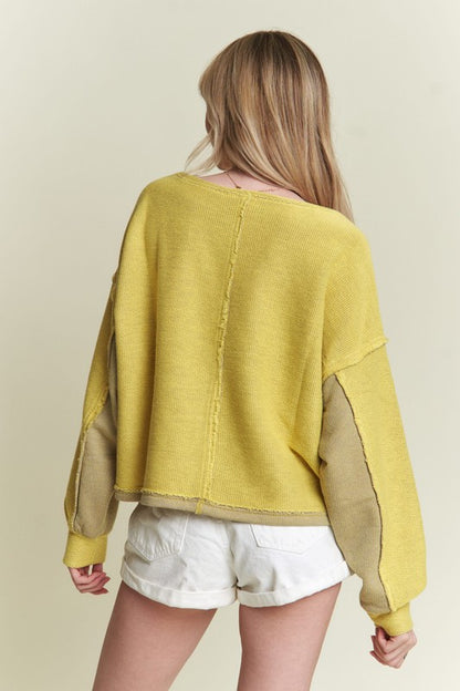 Long Dolman Sleeve Round Neck Casual Knit Sweater | view 6 | Jade by Jane | us.meeeshop