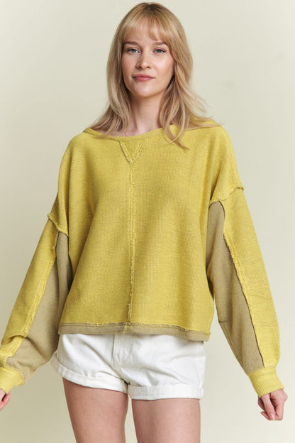 Long Dolman Sleeve Round Neck Casual Knit Sweater | view 2 | Jade by Jane | us.meeeshop