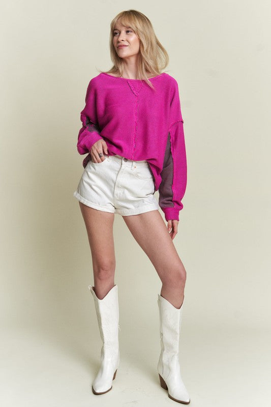 Long Dolman Sleeve Round Neck Casual Knit Sweater | view 9 | Jade by Jane | us.meeeshop