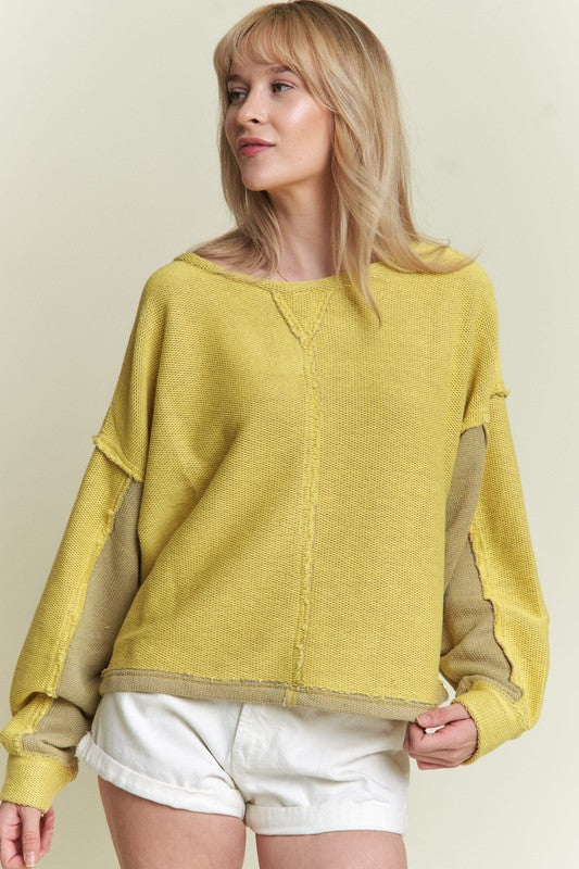 Long Dolman Sleeve Round Neck Casual Knit Sweater | view 4 | Jade by Jane | us.meeeshop