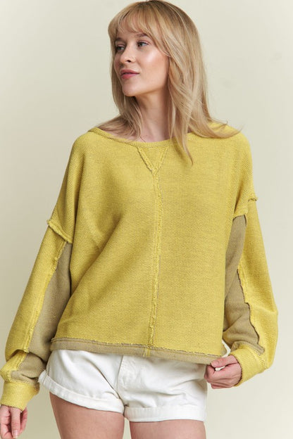 Long Dolman Sleeve Round Neck Casual Knit Sweater | view 4 | Jade by Jane | us.meeeshop
