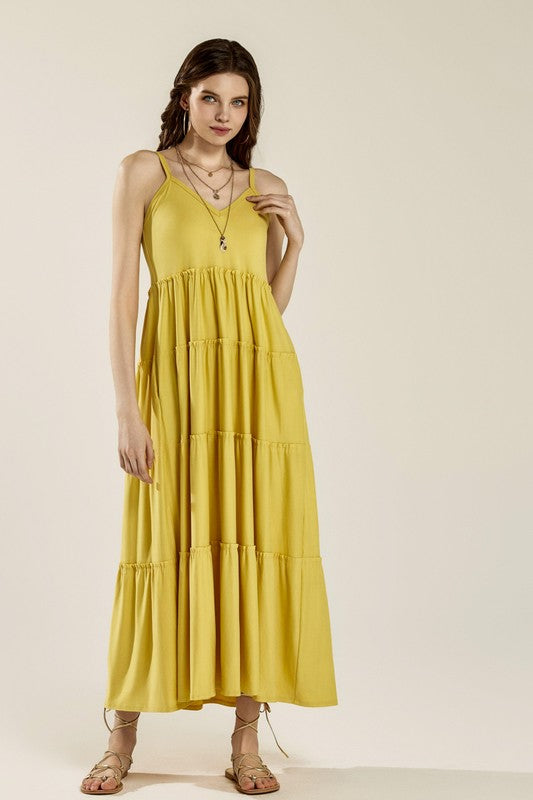 Plus Knit V-neck Ruffle Tiers Knit Maxi Dress | view 10 | noflik | us.meeeshop