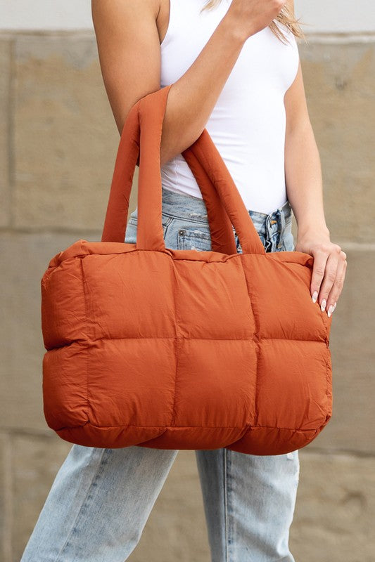 daphne puffer tote Daphne Puffer Tote Almond (bag) - shop at us.meeeshop