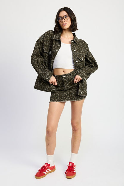 Emory Park Oversized Printed Denim Jacket