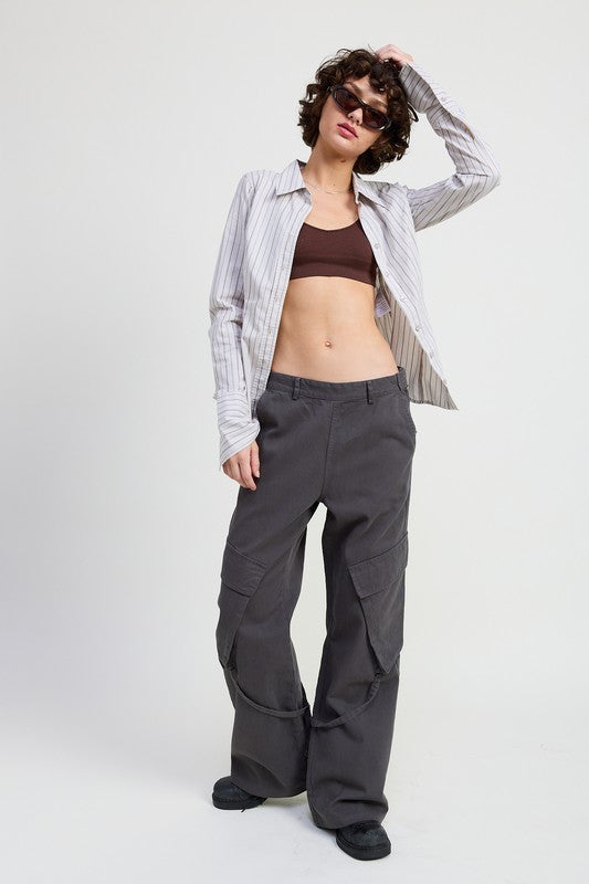 Cargo Pants with Pocket Detail | view 6 | Emory Park | us.meeeshop