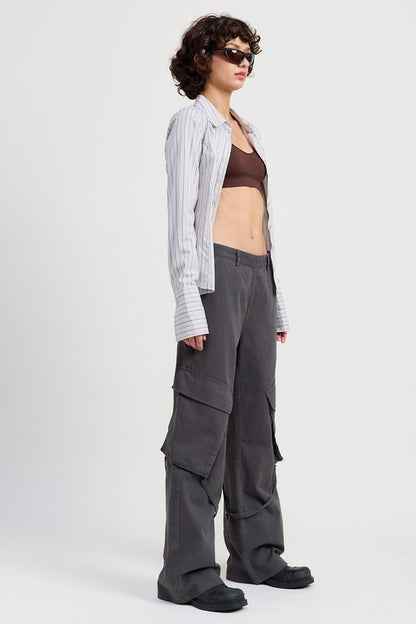 Cargo Pants with Pocket Detail | view 7 | Emory Park | us.meeeshop