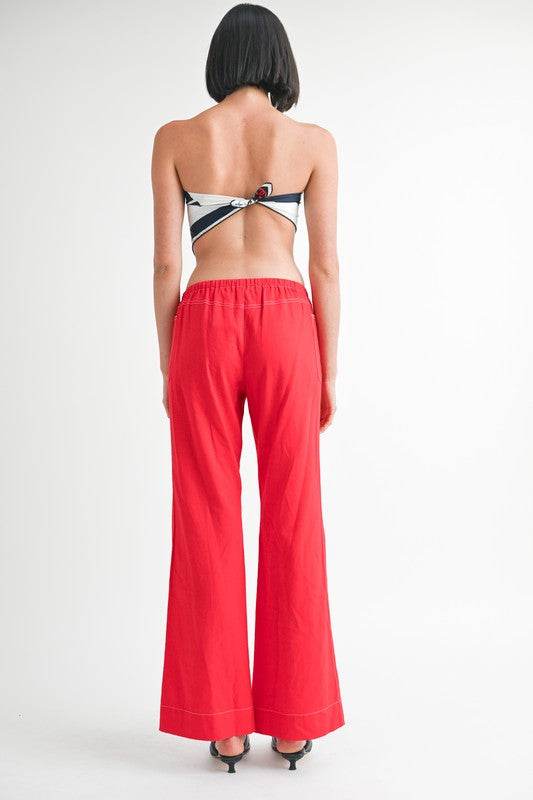 Linen Bow Tie Pants - us.meeeshop