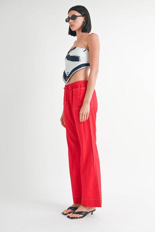 Linen Bow Tie Pants - us.meeeshop