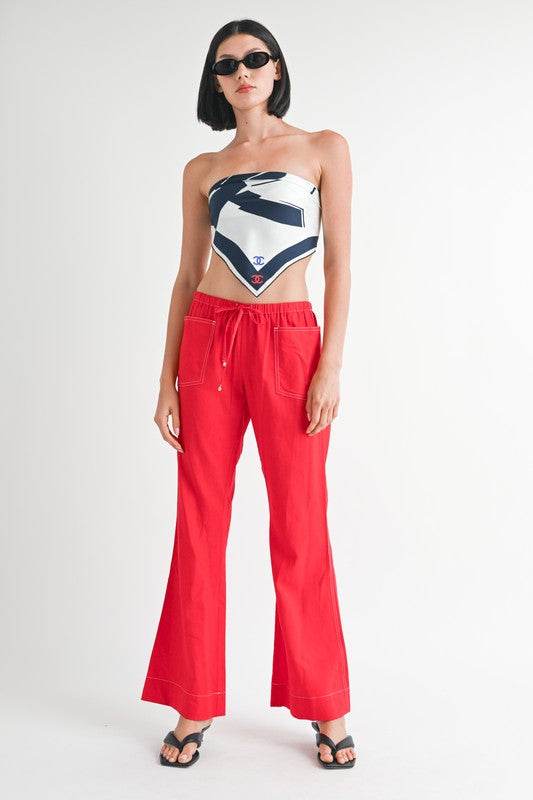 Linen Bow Tie Pants - us.meeeshop