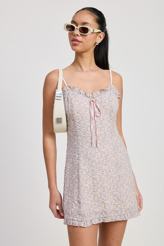 Ruffle Mini Floral Dress (women's dresses) - shop at us.meeeshop