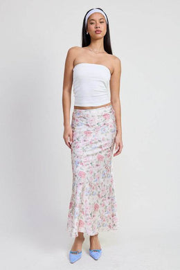 Bias Floral Maxi Skirt