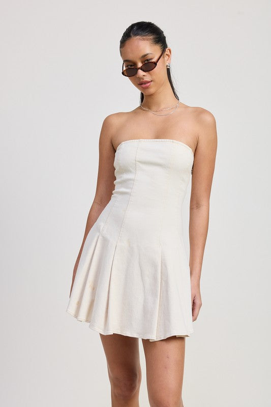 Strapless Mini Ruffle Dress - us.meeeshop