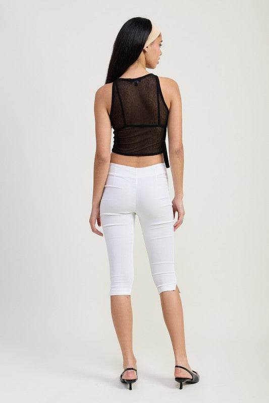 Sleeveless Sheer Bow Top - us.meeeshop