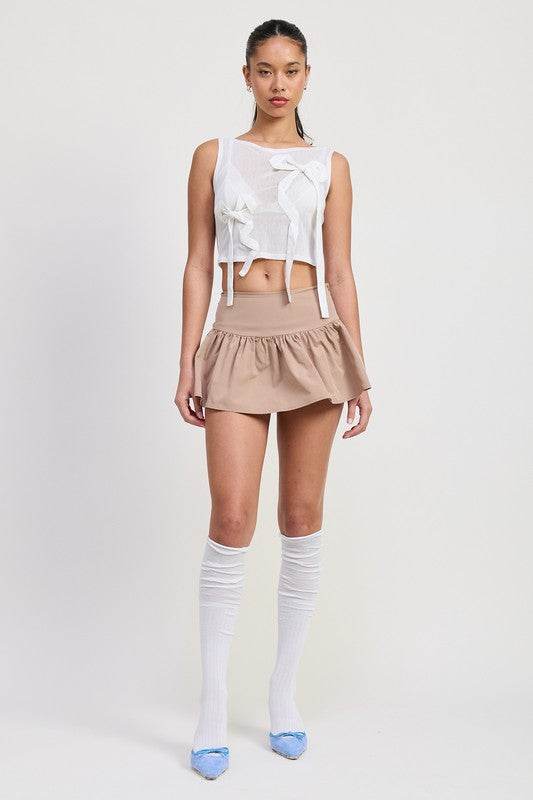 Sleeveless Sheer Bow Top - us.meeeshop