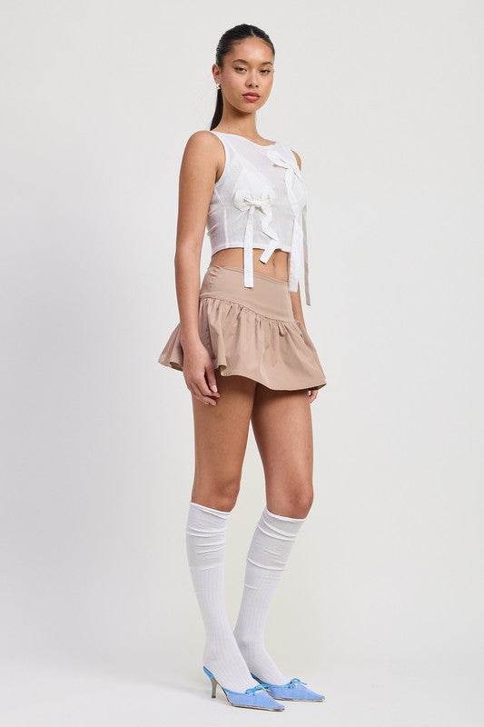 Sleeveless Sheer Bow Top - us.meeeshop