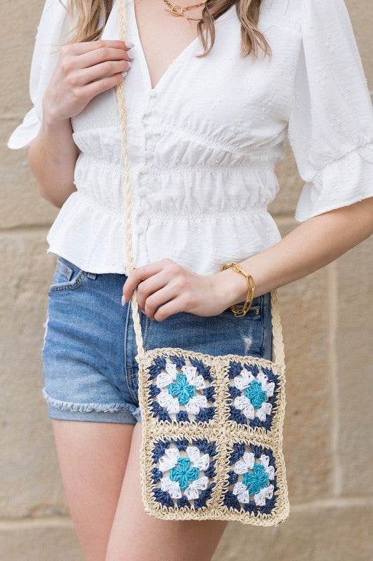 Eliza Crochet Straw Crossbody - us.meeeshop