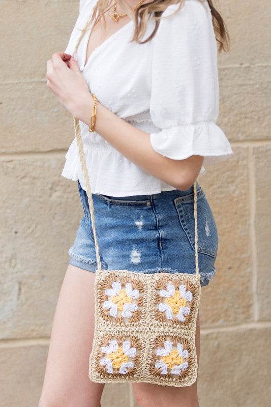 Eliza Crochet Straw Crossbody - us.meeeshop