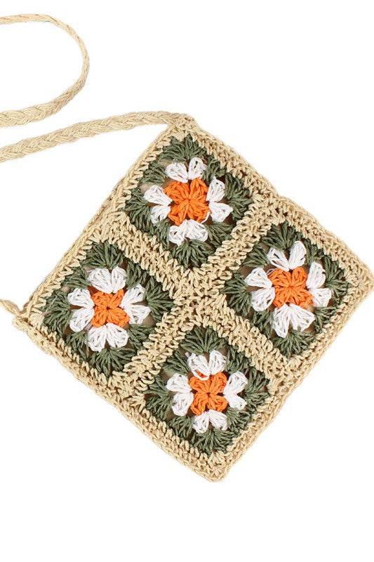 Eliza Crochet Straw Crossbody - us.meeeshop