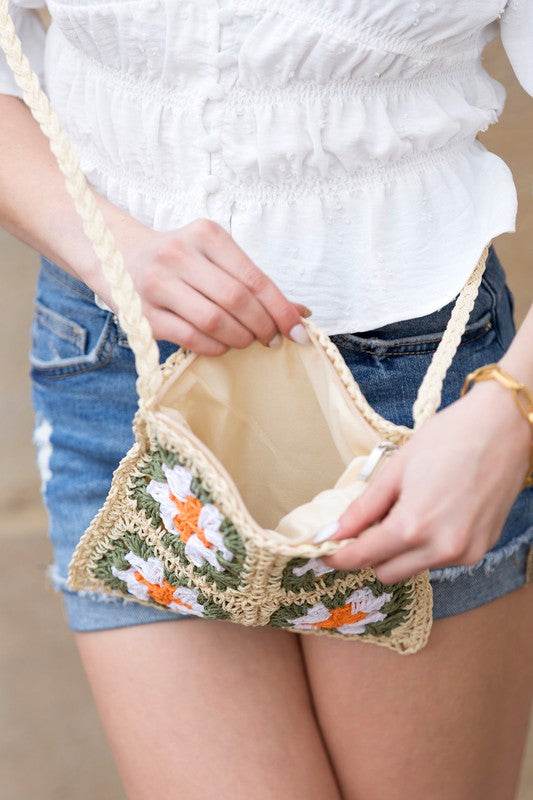 Eliza Crochet Straw Crossbody - us.meeeshop