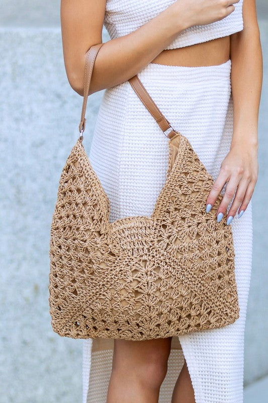 dahlia woven straw Dahlia Woven Straw Shoulder Bag view 2 (bag) - shop at us.meeeshop