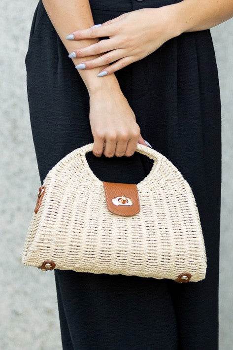 Stella Woven Straw Top Handle Crossbody Bag - us.meeeshop