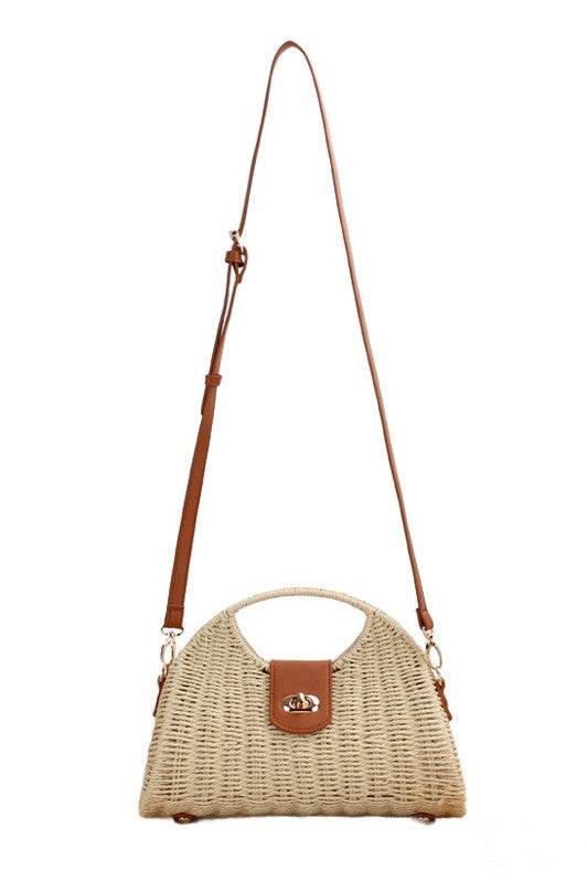 Stella Woven Straw Top Handle Crossbody Bag - us.meeeshop