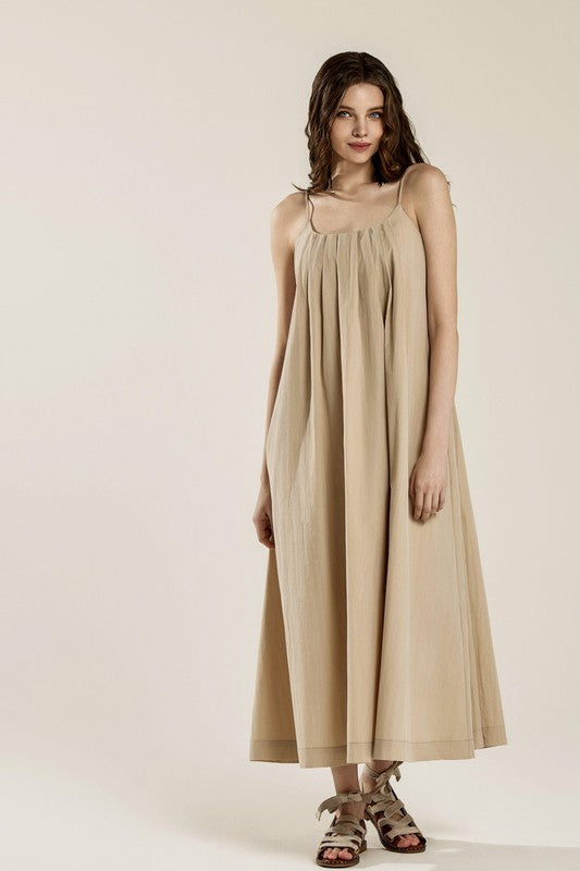 Plus Sleeveless Tuck Detail Dress with Tie Back | view 8 | noflik | us.meeeshop