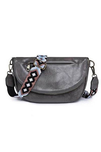 Callie Fold Over Leather Crossbody Sling Bag - us.meeeshop