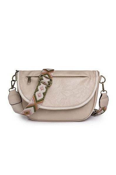 Callie Fold Over Leather Crossbody Sling Bag - us.meeeshop