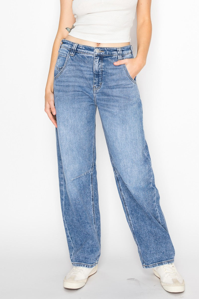 sloane adjustable strap Sloane Adjustable Strap Waistband Barrel Jeans view 14 (bottom) - shop at us.meeeshop