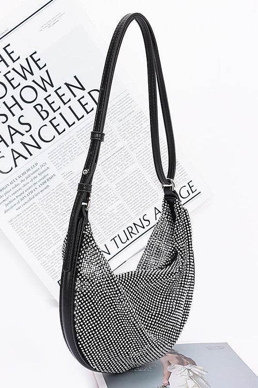 Rhinestone Mesh Iconic Shoulder Bag Set - us.meeeshop