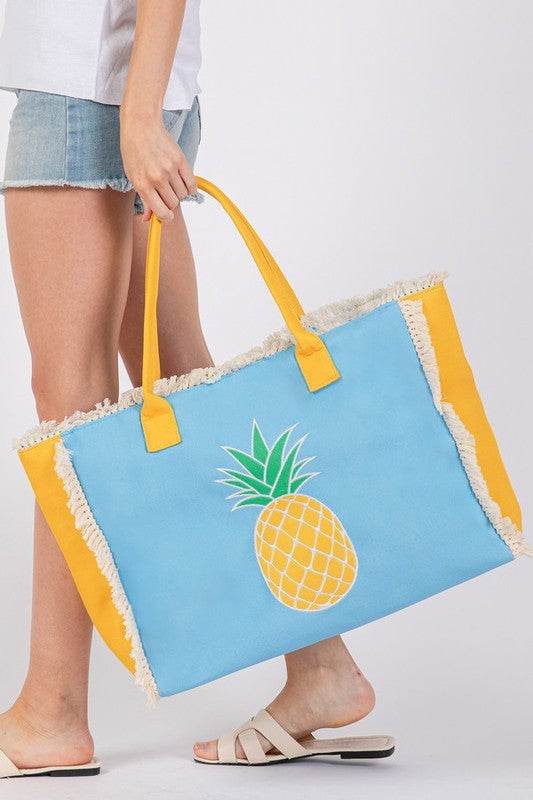 Pineapple Fringe Oversize Fashion Tote - us.meeeshop