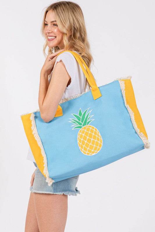 Pineapple Fringe Oversize Fashion Tote - us.meeeshop