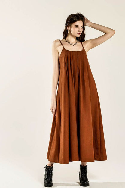 Sleeveless Tuck Detail Dress with Tie Back | in Nutshell | view 7 | noflik | us.meeeshop
