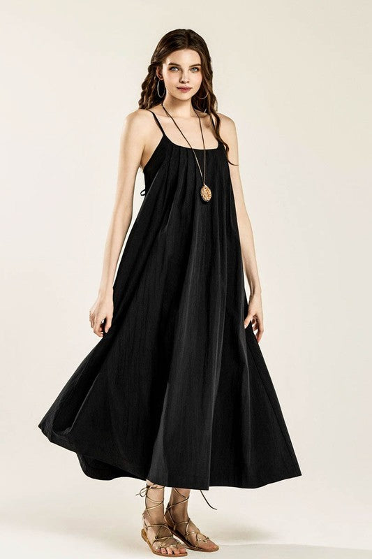 Sleeveless Tuck Detail Dress with Tie Back | view 16 | noflik | us.meeeshop