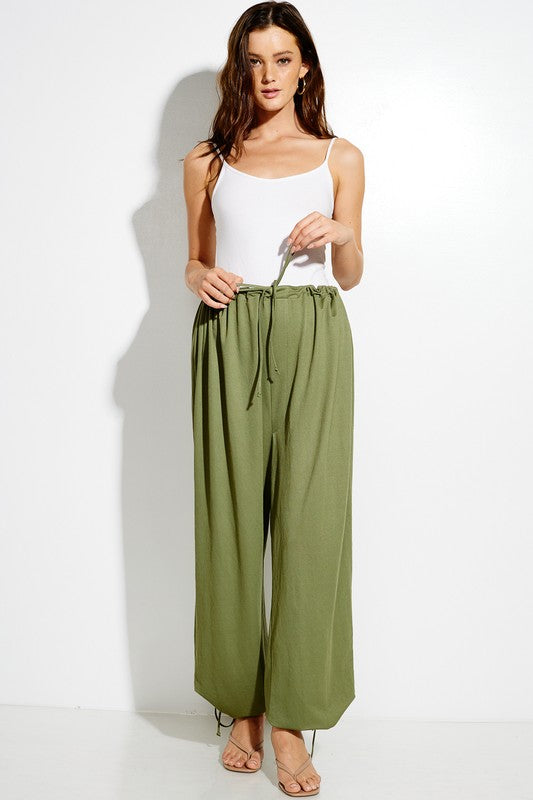 parachute pants with Parachute Pants with Elastic Waistline Drawstring view 17 (bottom) - shop at us.meeeshop