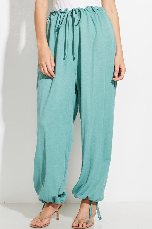 parachute pants with Parachute Pants with Elastic Waistline Drawstring view 22 (bottom) - shop at us.meeeshop