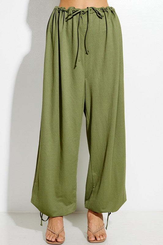 parachute pants with Parachute Pants with Elastic Waistline Drawstring view 15 (bottom) - shop at us.meeeshop