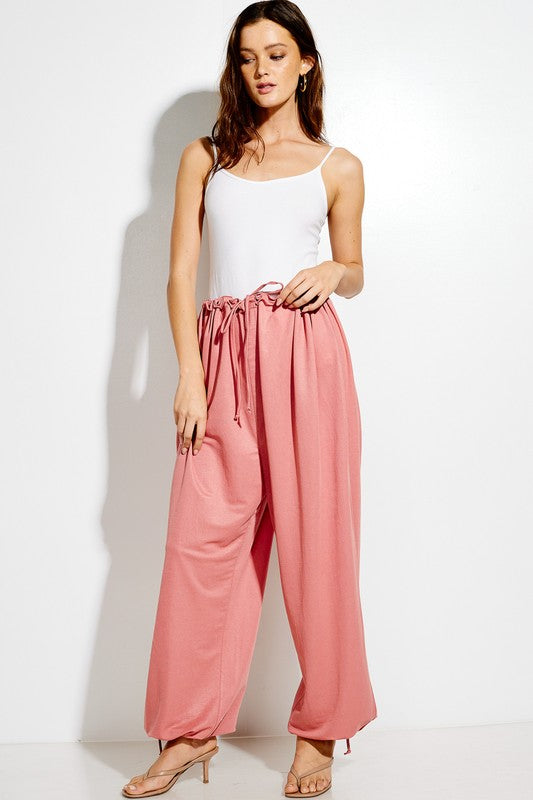 parachute pants with Parachute Pants with Elastic Waistline Drawstring view 10 (bottom) - shop at us.meeeshop