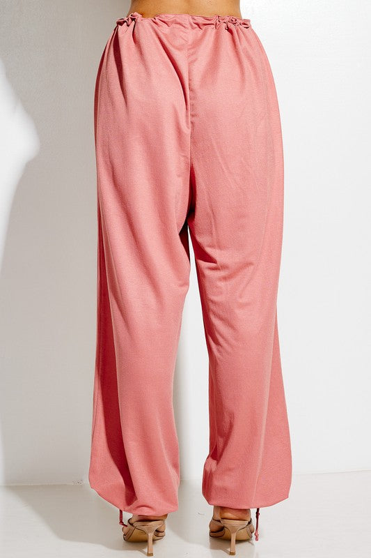 parachute pants with Parachute Pants with Elastic Waistline Drawstring view 11 (bottom) - shop at us.meeeshop