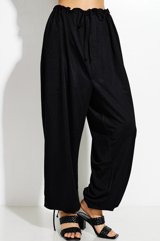 parachute pants with Parachute Pants with Elastic Waistline Drawstring Coral (bottom) - shop at us.meeeshop