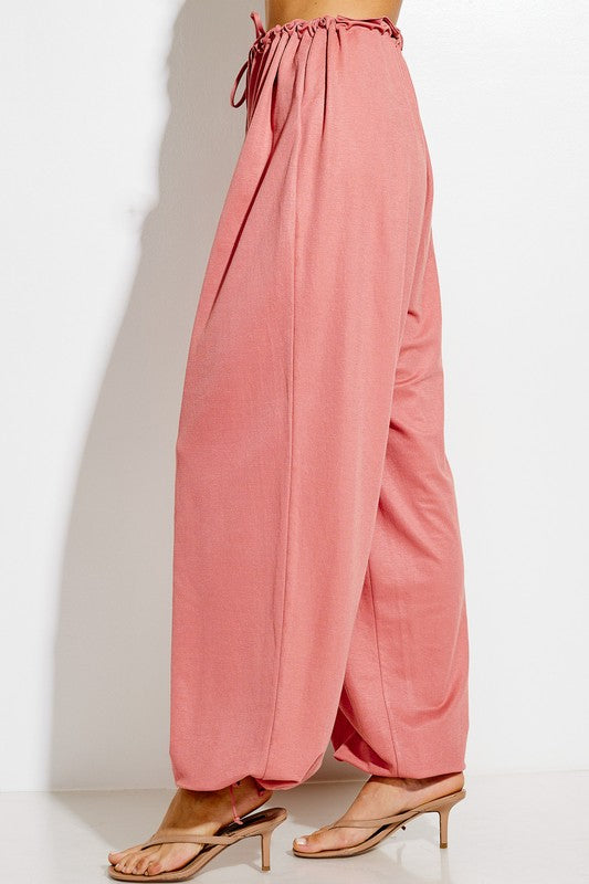 parachute pants with Parachute Pants with Elastic Waistline Drawstring view 12 (bottom) - shop at us.meeeshop