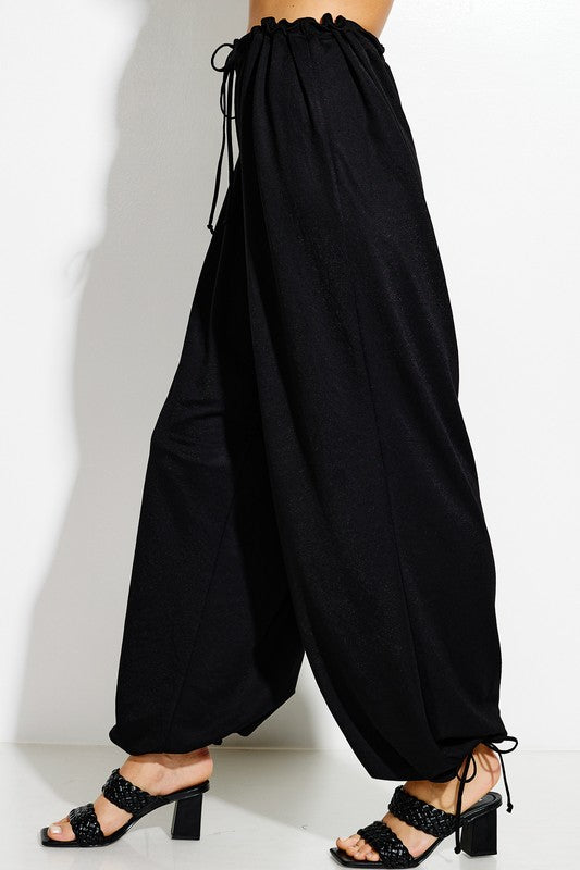 parachute pants with Parachute Pants with Elastic Waistline Drawstring view 4 (bottom) - shop at us.meeeshop