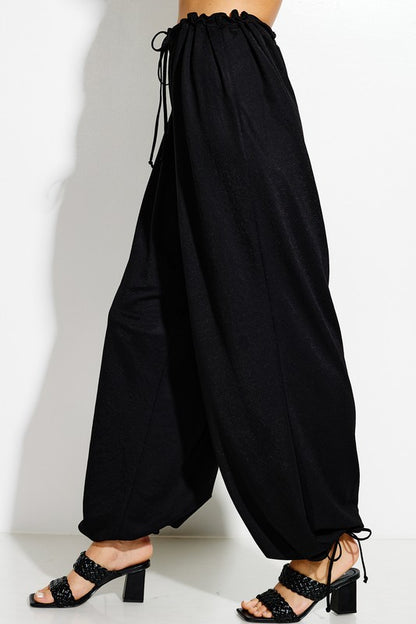 parachute pants with Parachute Pants with Elastic Waistline Drawstring view 4 (bottom) - shop at us.meeeshop