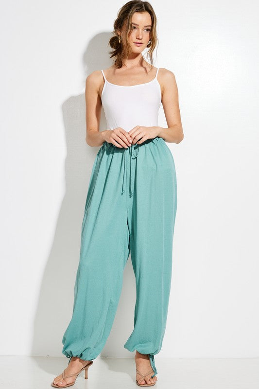 parachute pants with Parachute Pants with Elastic Waistline Drawstring view 24 (bottom) - shop at us.meeeshop