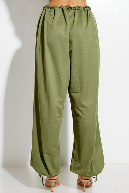 parachute pants with Parachute Pants with Elastic Waistline Drawstring view 14 (bottom) - shop at us.meeeshop